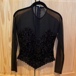 Tadashi beaded sheer long sleeves